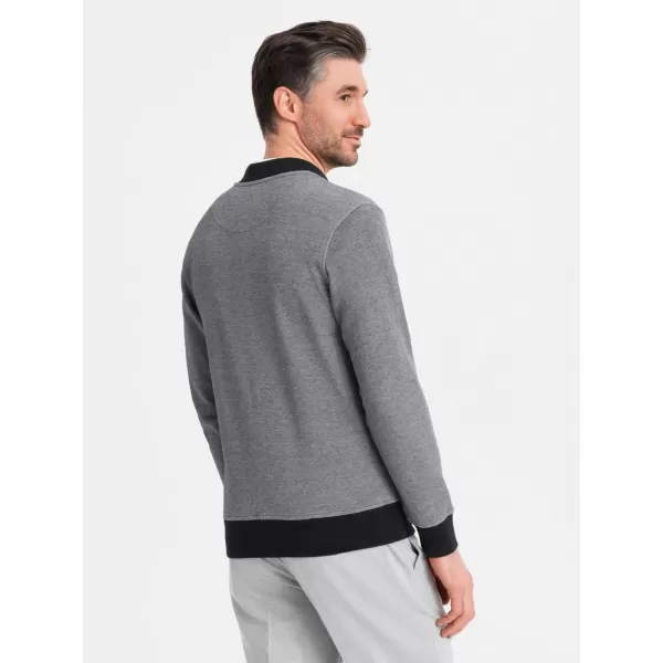  Pánská mikina OMBRE OM-SSZP-0210 BLACK/GREY 