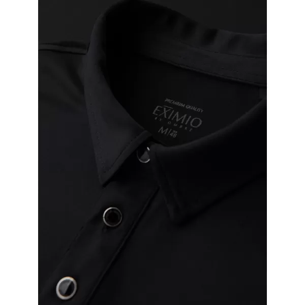  Pánské triko s límečkem OMBRE OM-POSS-0150 BLACK 