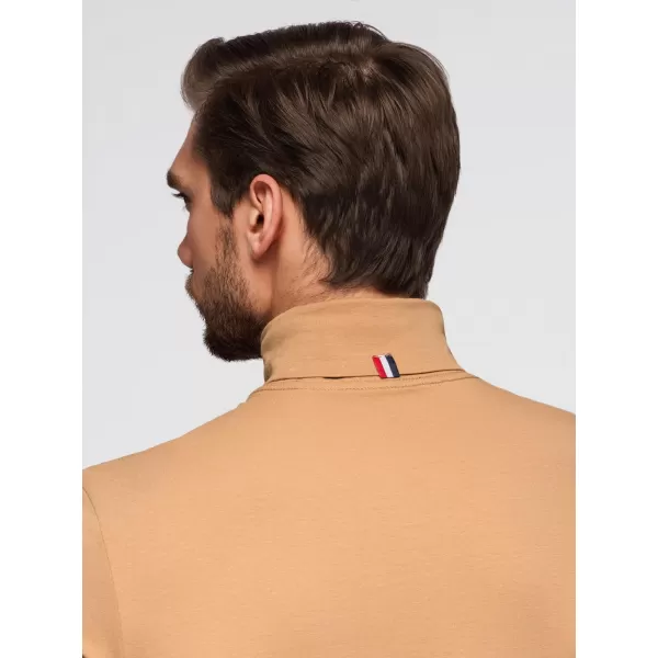  Pánské triko OMBRE OM-LSCL-0130 LIGHT BROWN 