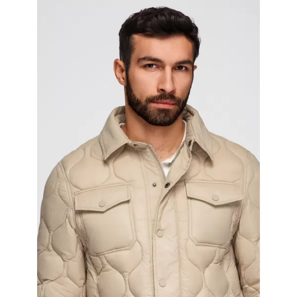  Pánská bunda OMBRE OM-JALP-0215 BEIGE 