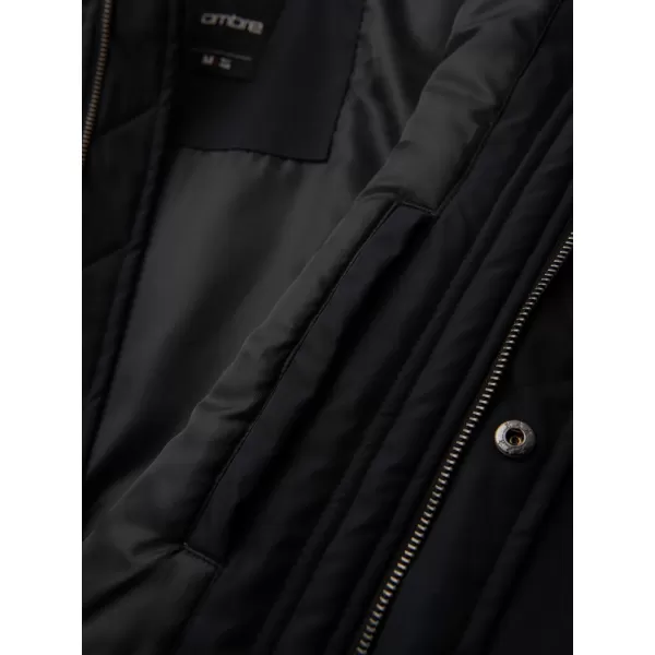  Pánský kabát OMBRE OM-JAPJ-0313 BLACK 