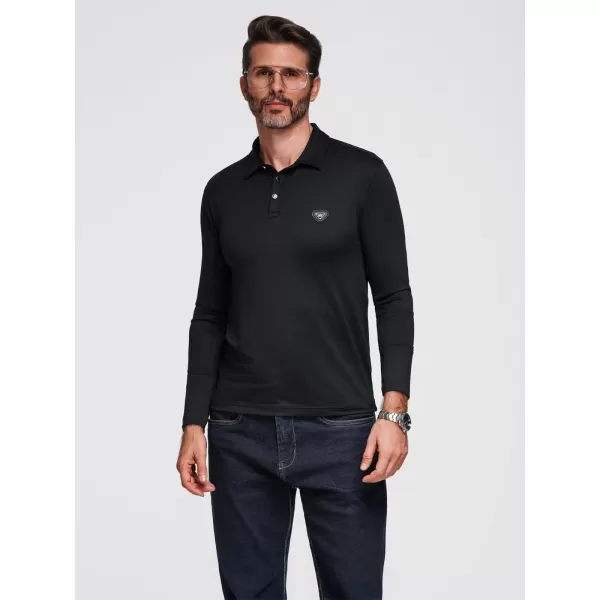  Pánské triko s límečkem OMBRE OM-POLS-0139 BLACK 