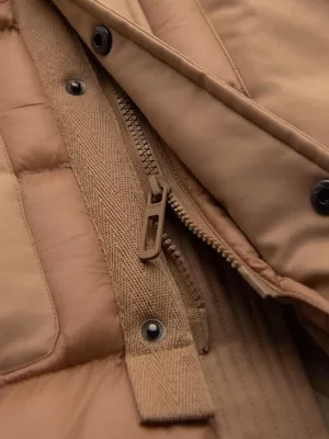 Pánský kabát OMBRE OM-JALJ-0308 BEIGE