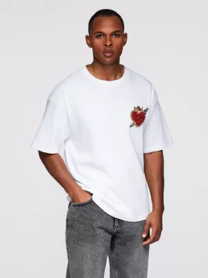 Pánské triko OMBRE OM-TSCT-0290 OFF WHITE