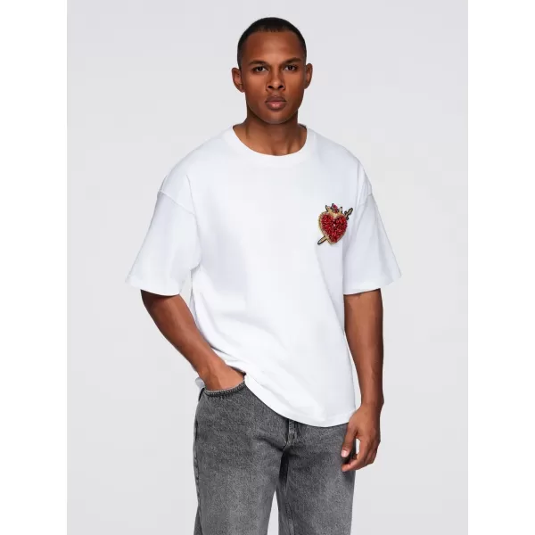  Pánské triko OMBRE OM-TSCT-0290 OFF WHITE 