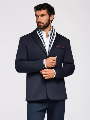 Pánské sako OMBRE OM-BLZB-0100 NAVY BLUE