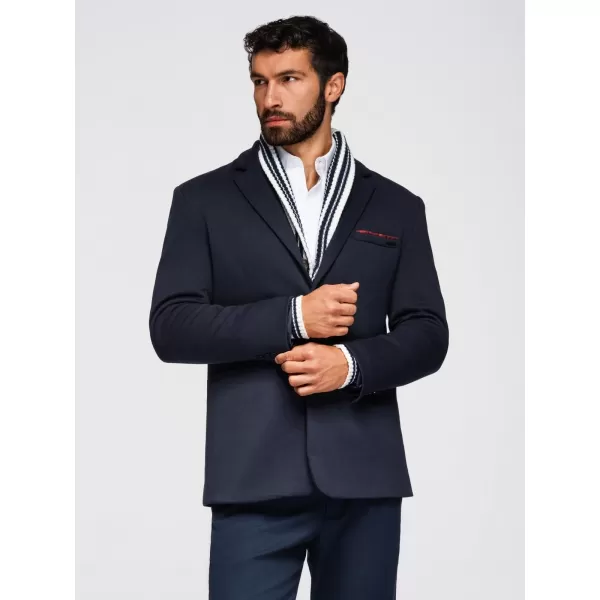  Pánské sako OMBRE OM-BLZB-0100 NAVY BLUE 