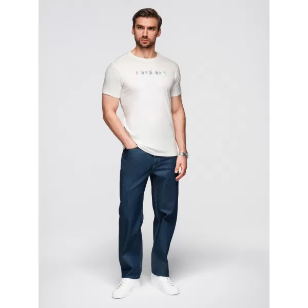  Pánské triko OMBRE OM-TSPT-0248 WHITE 