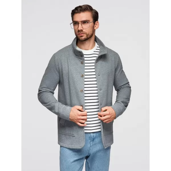  Pánská mikina OMBRE OM-SSDS-0131 GREY MELANGE 