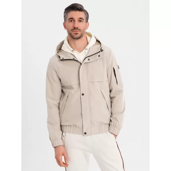  Pánská bunda OMBRE OM-JANP-0225 BEIGE 