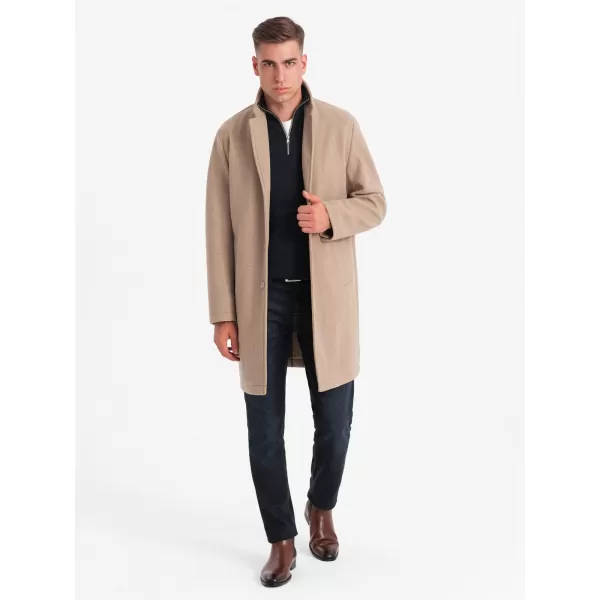  Pánský kabát OMBRE OM-COWC-0104-new BEIGE 