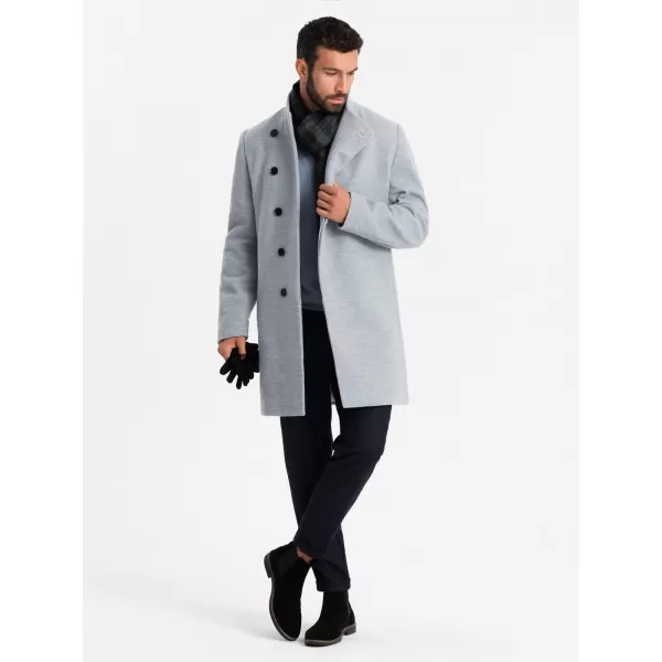  Pánský kabát OMBRE OM-COWC-0141 GREY MELANGE 