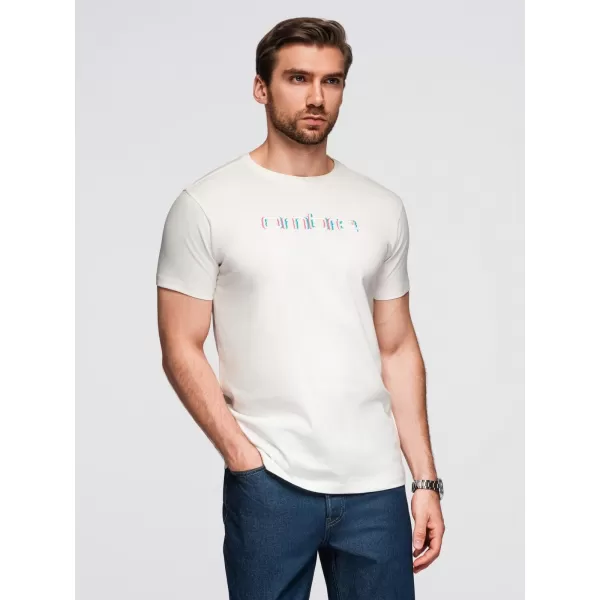  Pánské triko OMBRE OM-TSPT-0248 WHITE 