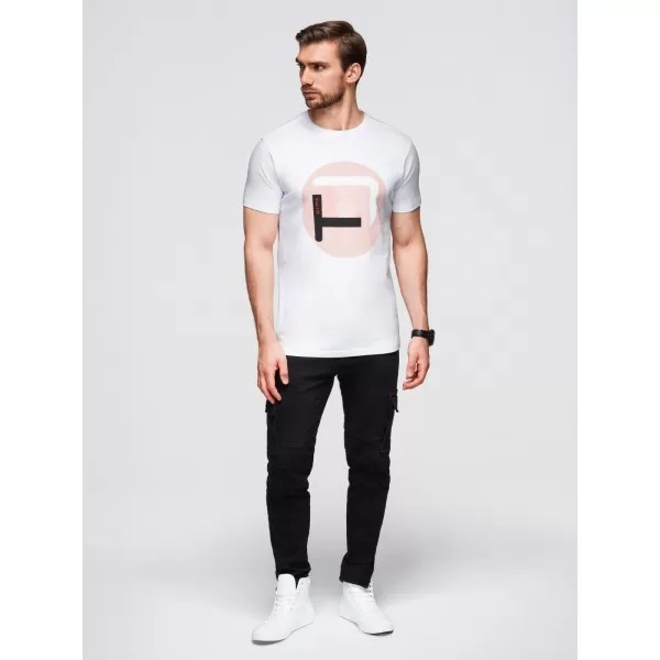  Pánské triko OMBRE OM-TSPT-0245 WHITE 