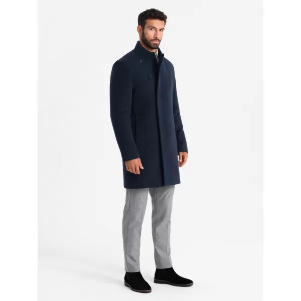  Pánský kabát OMBRE OM-COWC-0141 NAVY BLUE 