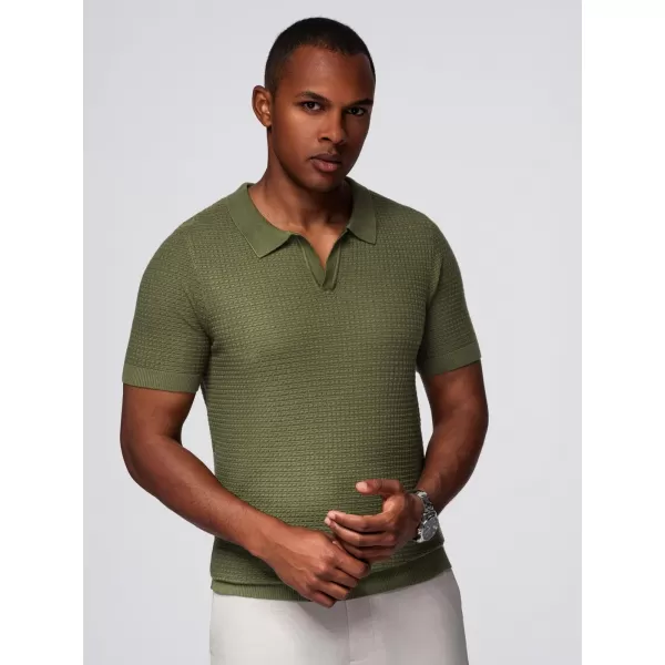 Pánské polo triko OMBRE OM-POSS-0157 OLIVE 