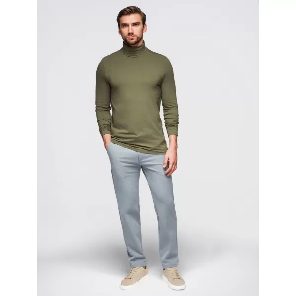  Pánské triko OMBRE OM-LSCL-0130 DARK OLIVE GREEN 