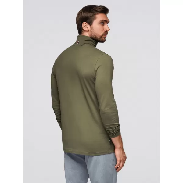  Pánské triko OMBRE OM-LSCL-0130 DARK OLIVE GREEN 