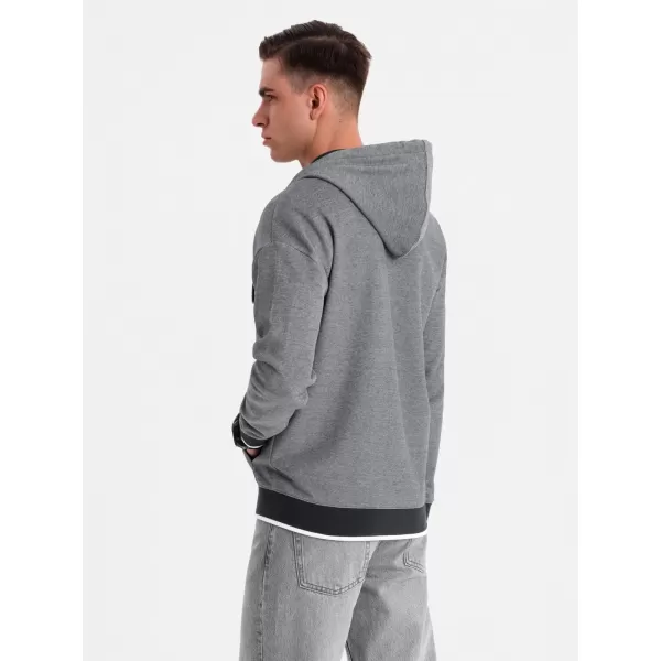  Pánská mikina OMBRE OM-SSZP-0210 GREY/BLACK 