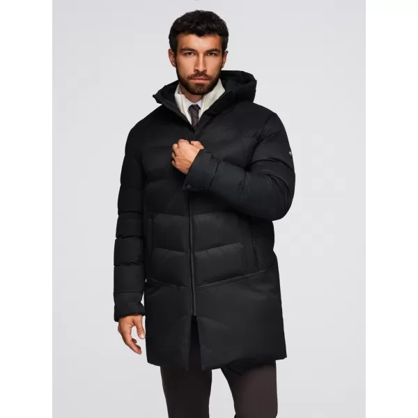  Pánský kabát OMBRE OM-JALJ-0264 BLACK 