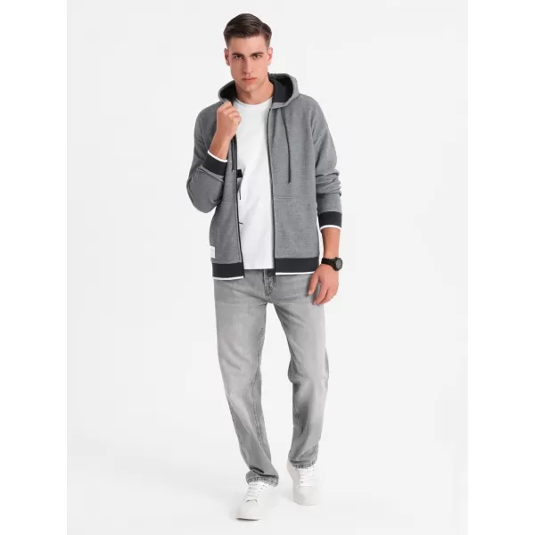 Pánská mikina OMBRE OM-SSZP-0210 GREY/BLACK 