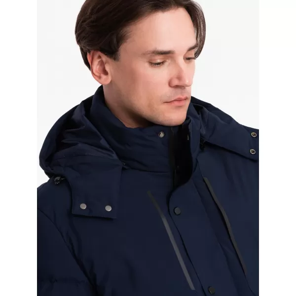  Pánská zimní bunda OMBRE OM-JAHP-0306 NAVY BLUE 