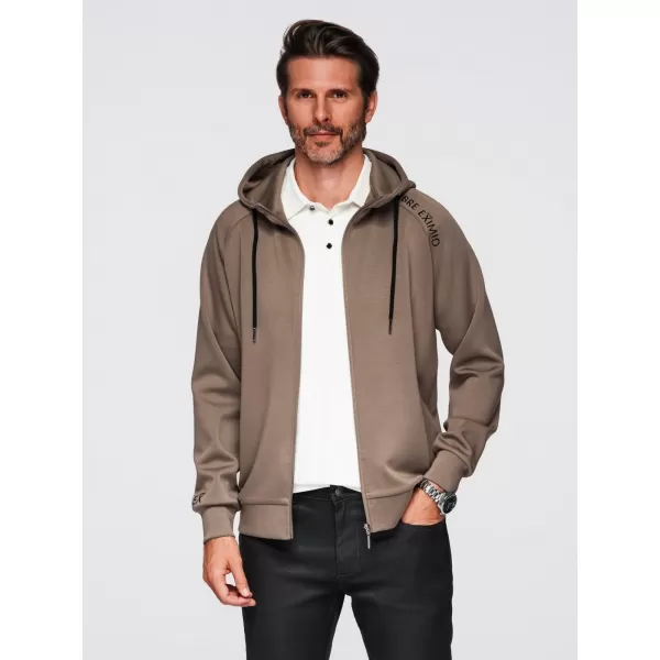  Pánská mikina OMBRE OM-SSZP-0216 GRAY-BROWN 