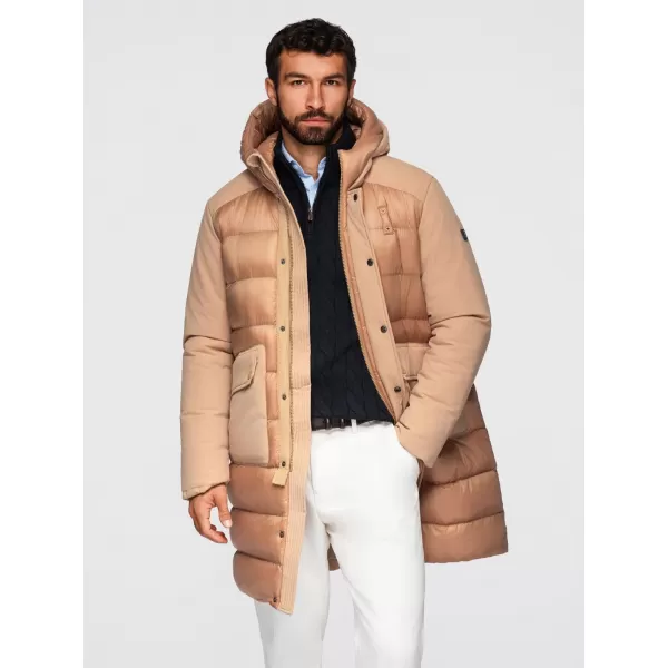  Pánský kabát OMBRE OM-JALJ-0308 BEIGE 