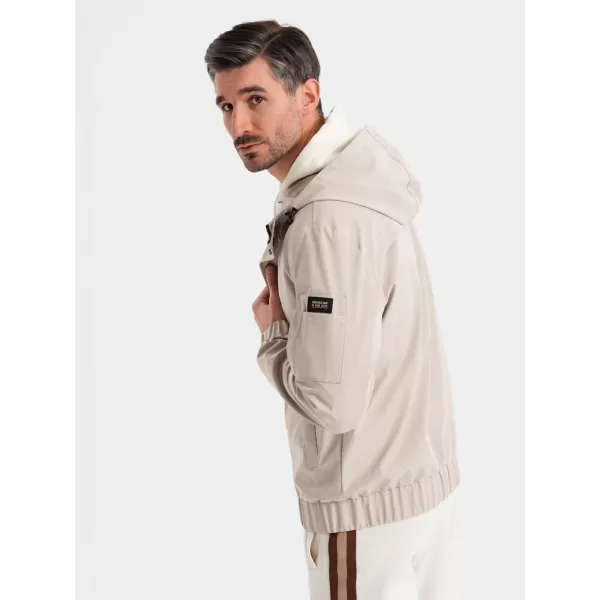  Pánská bunda OMBRE OM-JANP-0225 BEIGE 