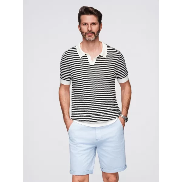  Pánské polo triko OMBRE OM-POSS-0161 BLACK AND WHITE 