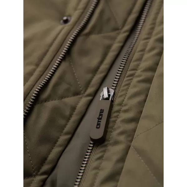  Pánský kabát OMBRE OM-JAPJ-0313 OLIVE 