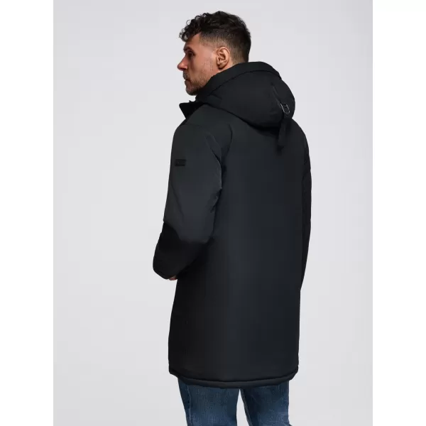  Pánský kabát OMBRE OM-JAPJ-0313 BLACK 