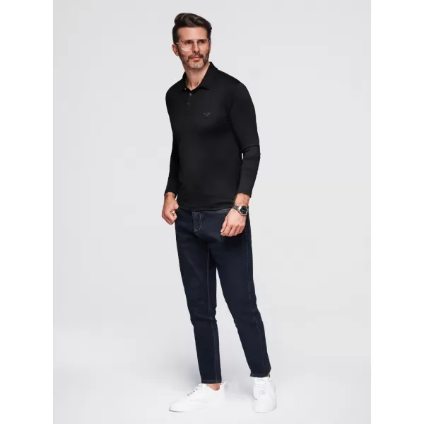  Pánské triko s límečkem OMBRE OM-POLS-0139 BLACK 