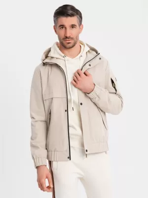 Pánská bunda OMBRE OM-JANP-0225 BEIGE