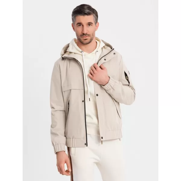  Pánská bunda OMBRE OM-JANP-0225 BEIGE 