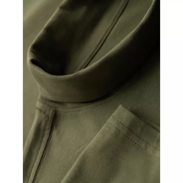  Pánské triko OMBRE OM-LSCL-0130 DARK OLIVE GREEN 