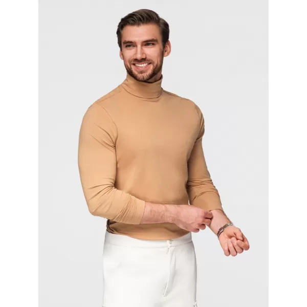  Pánské triko OMBRE OM-LSCL-0130 LIGHT BROWN 