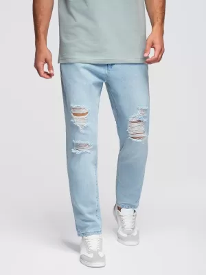 Pánské kalhoty OMBRE OM-PADP-0250 LIGHT BLUE
