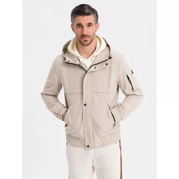  Pánská bunda OMBRE OM-JANP-0225 BEIGE 