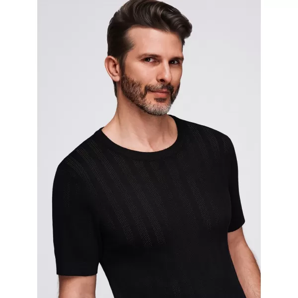  Pánský svetr OMBRE OM-TSCT-0251 BLACK 