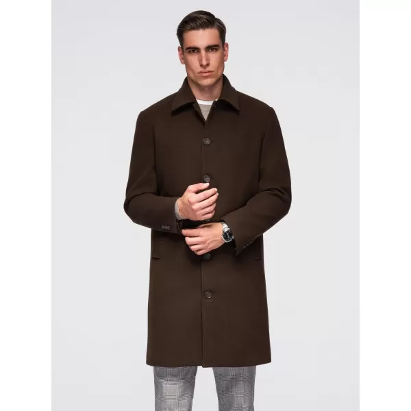  Pánský kabát OMBRE OM-COWC-0135 BROWN 