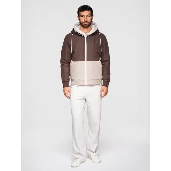  Pánská bunda OMBRE OM-JANP-0242 BROWN AND BEIGE 