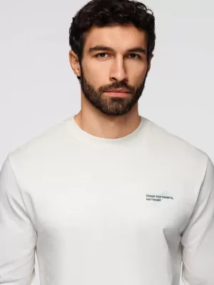 Pánské triko OMBRE OM-LSPT-0136 WHITE