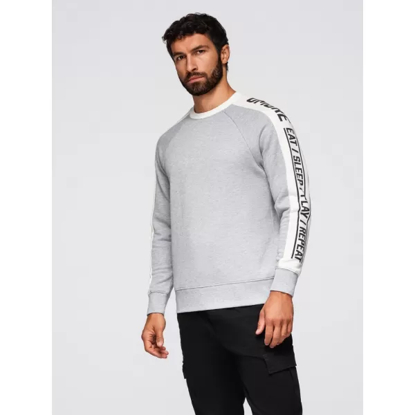  Pánská mikina OMBRE OM-SSNZ-0200 GREY MELANGE 