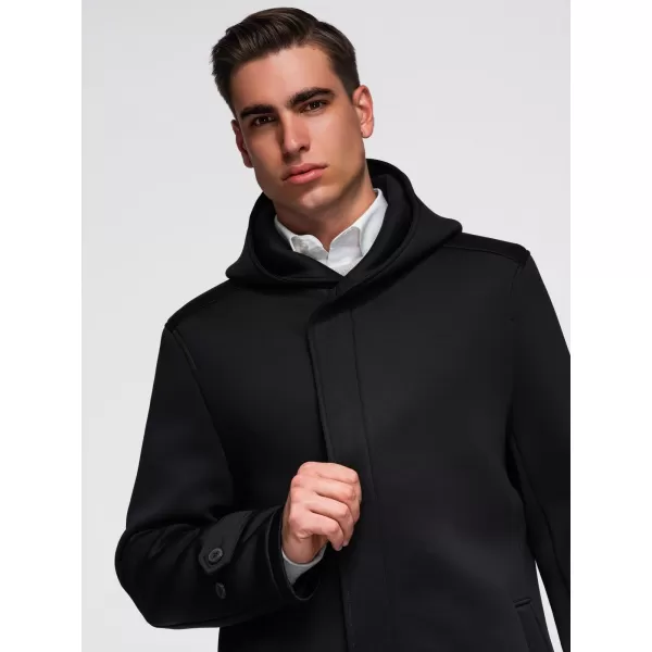  Pánský kabát OMBRE OM-COLC-0144 BLACK 