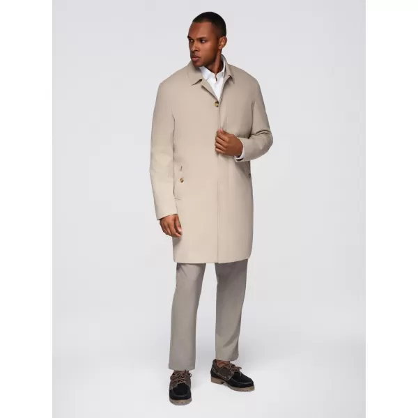  Pánský kabát OMBRE OM-COLC-0139 BEIGE 