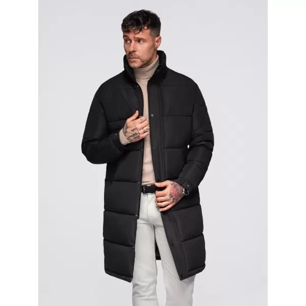  Pánský kabát OMBRE OM-JALJ-0309 BLACK 