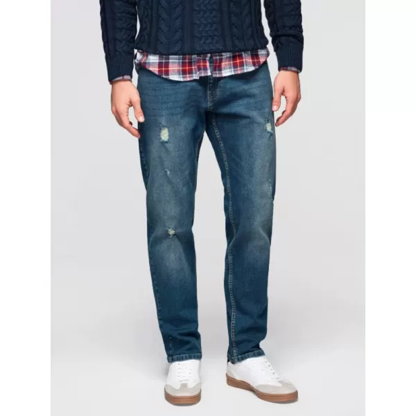  Pánské kalhoty OMBRE OM-PADP-0254 DARK BLUE 