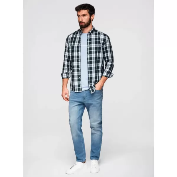 Pánské kalhoty OMBRE OM-PADP-0253 LIGHT BLUE 