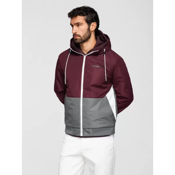  Pánská bunda OMBRE OM-JANP-0242 BURGUNDY-GRAY 